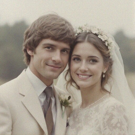 Retrato antigo de um casal no dia do casamento